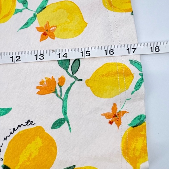 H&M sz Small White, Yellow Lemons A-Line Mini Skirt New CottageCore Prairie - Picture 9 of 12